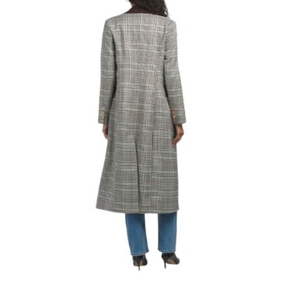 7 FOR ALL MANKIND Tartan Hourglass Coat With Combo Collar And Flaps - Picture 2 of 3